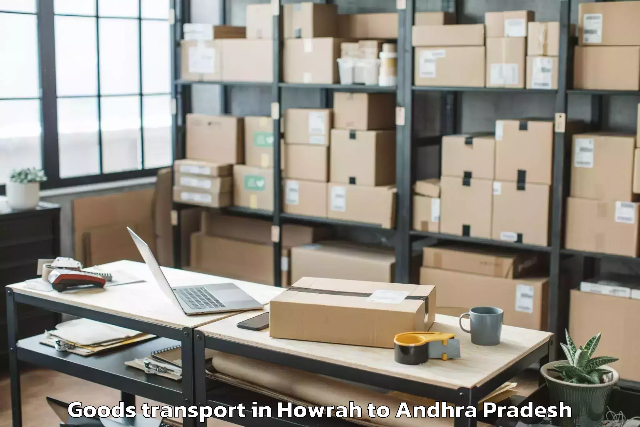 Book Howrah to Paravada Goods Transport Online